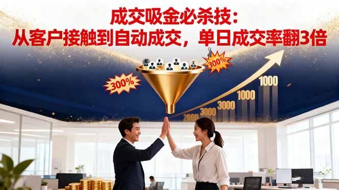 (16432期)吸金成交营销必杀技:从客户接触到自动成交,单日成交率翻3倍 (16432期)吸金成交营销必杀技:从客户接触到自动成交,单日成交率翻3倍