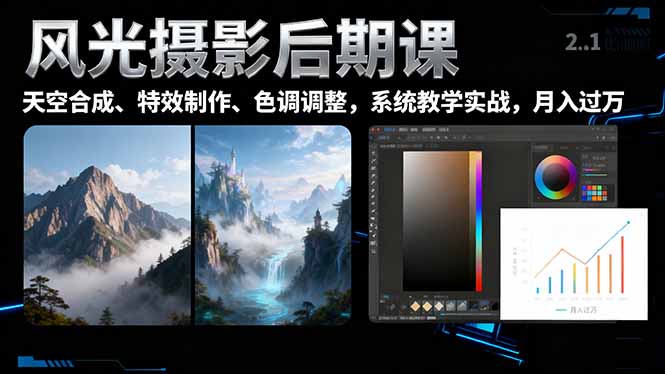 (16433期)风光摄影后期课,一键换天空合成、特效制作、色调调整,月入过万 (16433期)风光摄影后期课,一键换天空合成、特效制作、色调调整,月入过万