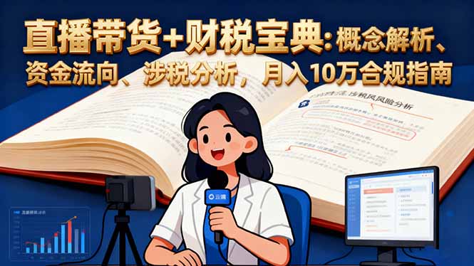 (16444期)直播带货+财税宝典:概念解析、资金流向、涉税分析,月入10万合规指南 (16444期)直播带货+财税宝典:概念解析、资金流向、涉税分析,月入10万合规指南