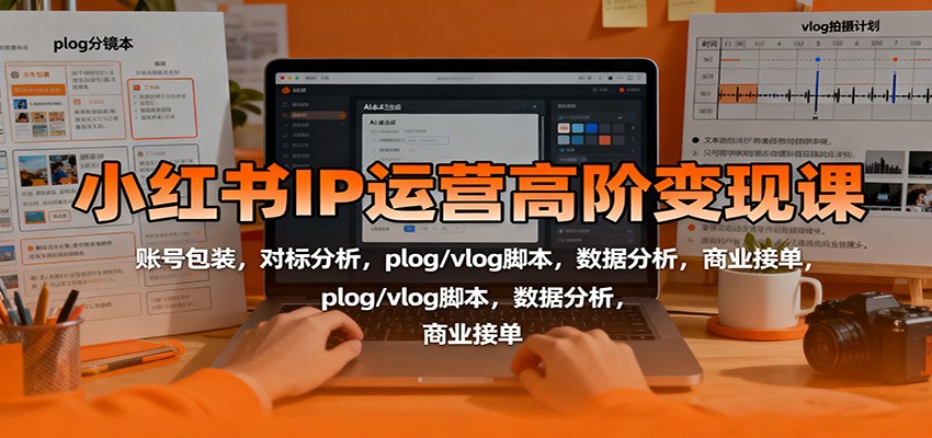 小红书IP运营高阶变现课:账号包装,对标分析,plog/vlog脚本,数据分析,商业接单 小红书IP运营高阶变现课:账号包装,对标分析,plog/vlog脚本,数据分析,商业接单