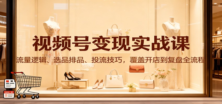 视频号变现实战课:流量逻辑、选品排品、投流技巧,覆盖开店到复盘全流程 视频号变现实战课:流量逻辑、选品排品、投流技巧,覆盖开店到复盘全流程