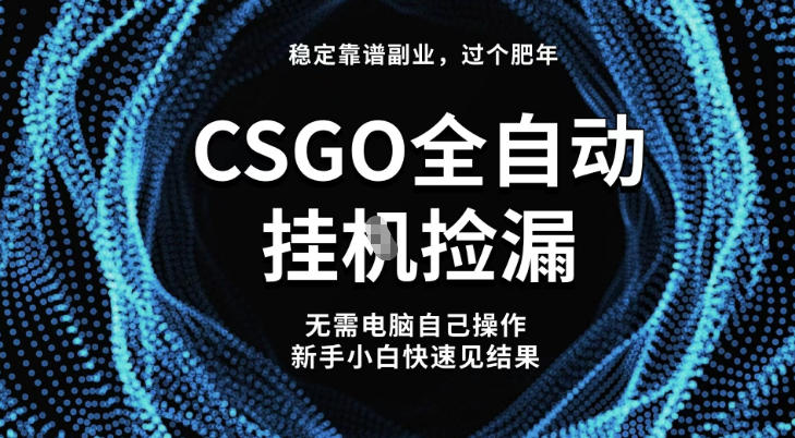 【稳定副业】全球最热门游戏CSGO全自动捡漏,最新玩法,新手小白日入5张+ 【稳定副业】全球最热门游戏CSGO全自动捡漏,最新玩法,新手小白日入5张+