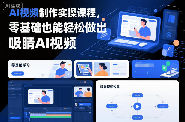 AI视频制作实操课程,零基础也能轻松做出吸睛AI视频 AI视频制作实操课程,零基础也能轻松做出吸睛AI视频