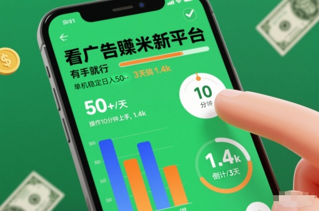 看广告賺米新平台,有手就行,单机稳定日入50+,操作10分钟上手,3天搞了1.4k 看广告賺米新平台,有手就行,单机稳定日入50+,操作10分钟上手,3天搞了1.4k