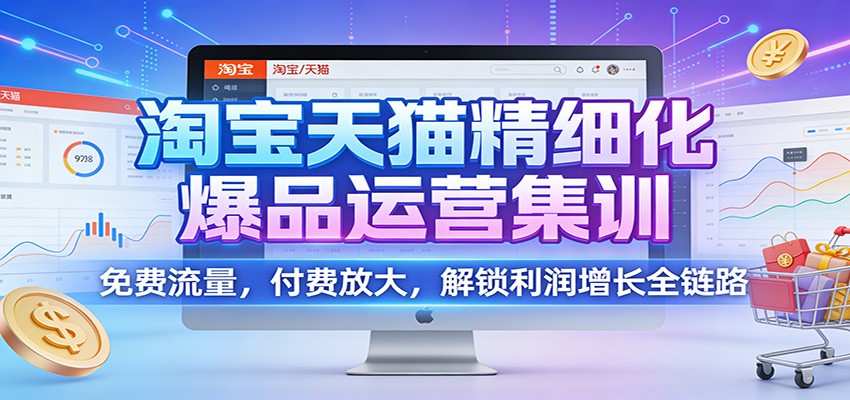淘宝天猫精细化爆品运营集训:免费流量,付费放大,解锁利润增长全链路 淘宝天猫精细化爆品运营集训:免费流量,付费放大,解锁利润增长全链路