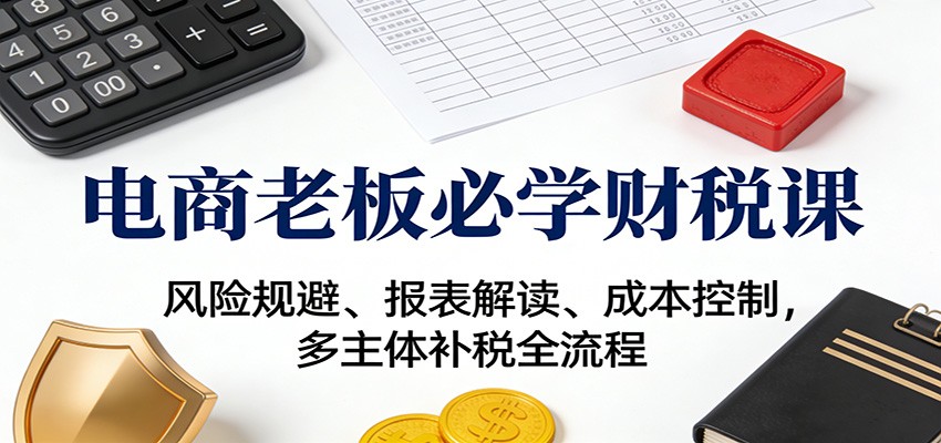 电商老板必学财税课:风险规避、报表解读、成本控制,多主体补税全流程 电商老板必学财税课:风险规避、报表解读、成本控制,多主体补税全流程