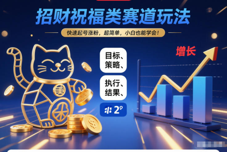 招财祝福类赛道玩法,快速起号涨粉,超简单,小白也能学会! 招财祝福类赛道玩法,快速起号涨粉,超简单,小白也能学会!