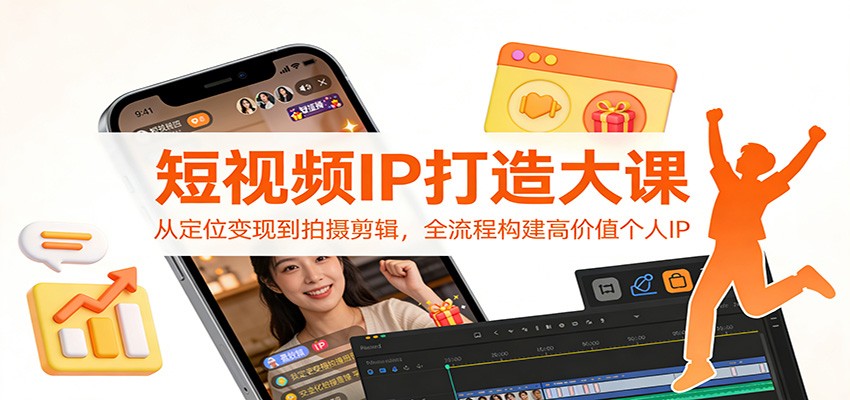 短视频IP打造大课：从定位变现到拍摄剪辑，全流程构建高价值个人IP