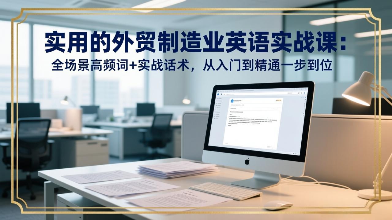 实用的外贸制造业英语实战课：全场景高频词+实战话术，从入门到精通一步到位