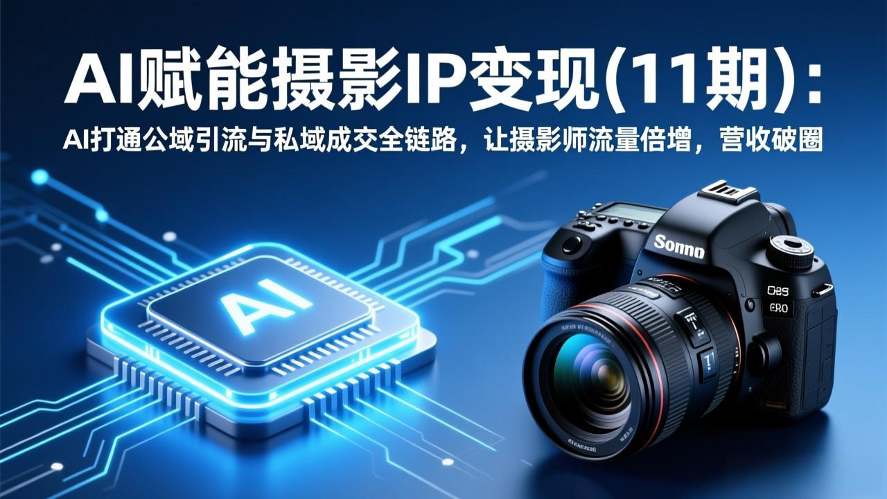 AI赋能摄影IP变现：AI打通公域引流与私域成交全链路，让摄影师流量倍增，营收破圈