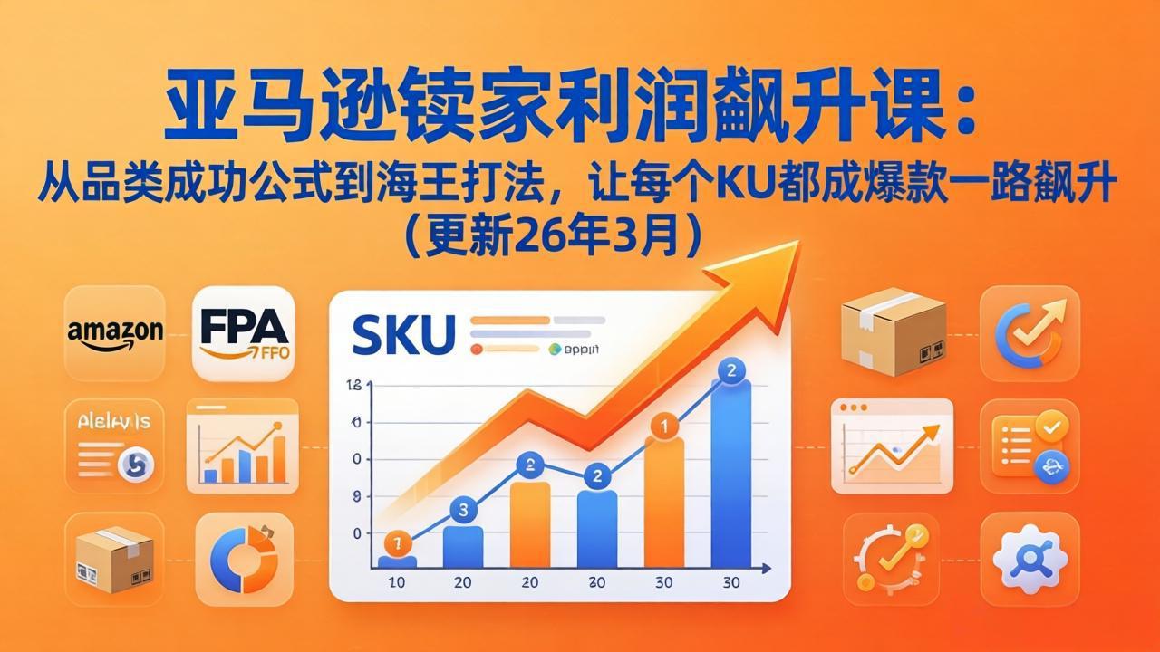 亚马逊卖家利润飙升课：从品类成功公式到海王打法，让每个SKU都成爆款一路飙升（更新26年3月）
