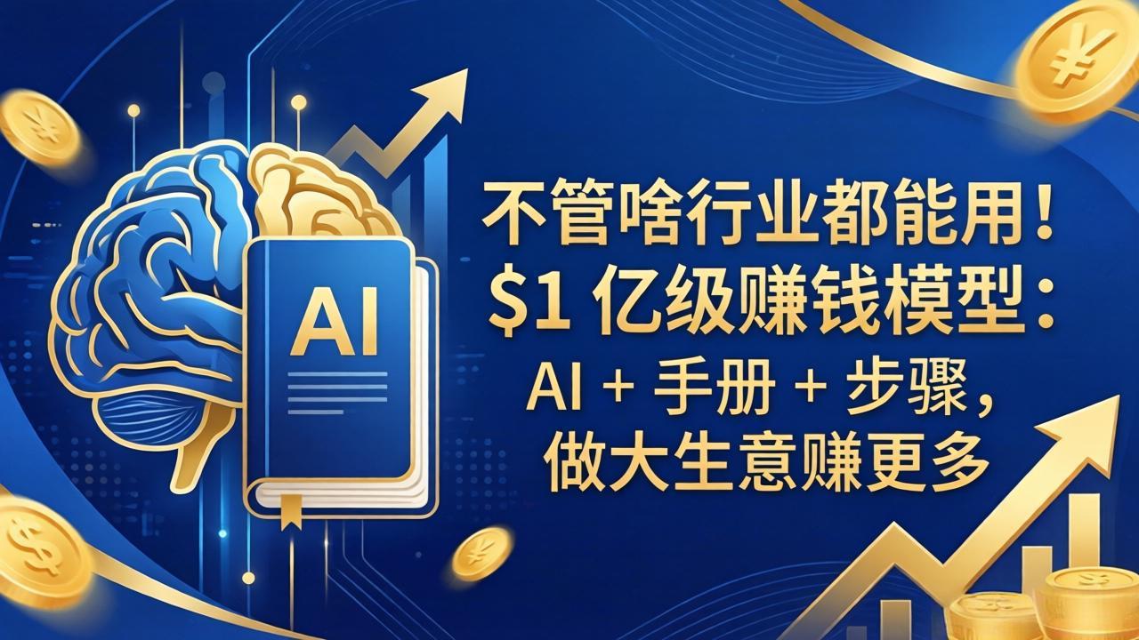 不管啥行业都能用！$1 亿级赚钱模型：AI + 手册 + 步骤，做大生意赚更多
