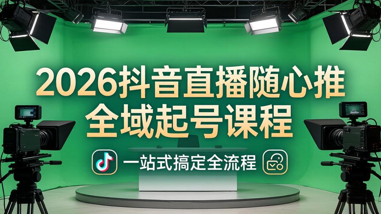 2026抖音直播随心推全域起号课程(更新4月18)：一站式搞定直播起号、稳号、放量全流程
