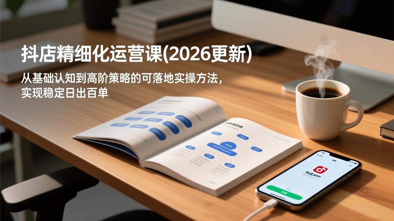 抖店精细化运营课(更新5月)，从基础认知到高阶策略的可落地实操方法，实现稳定日出百单