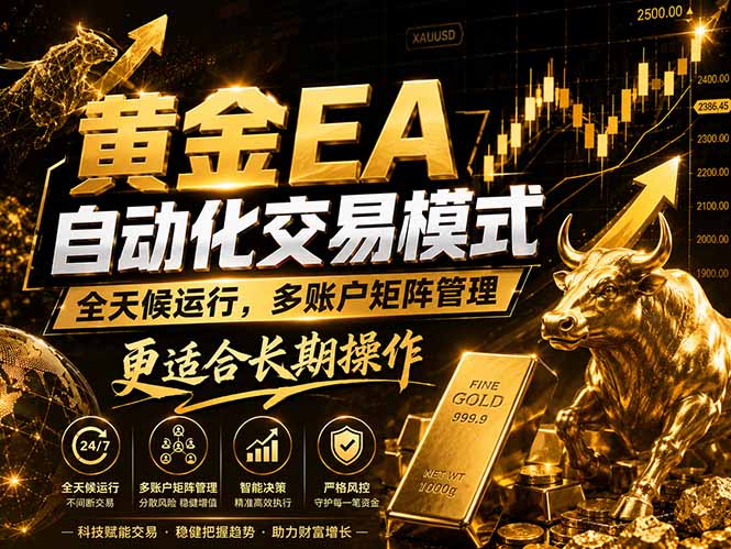 黄金EA量化：多窗口矩阵稳定运行，系统自动执行，收益空间持续放大