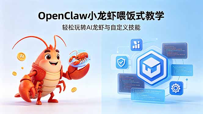 不用懂技术！OpenClaw小龙虾喂饭式教学，轻松玩转AI龙虾与自定义技能 (5月22更新)