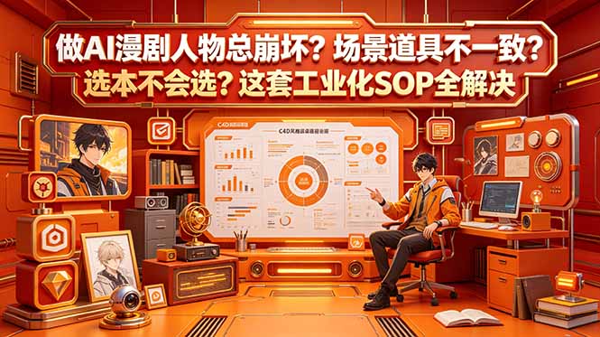 做AI漫剧人物总崩坏？场景道具不一致？选本不会选？这套工业化SOP全解决 (更新)