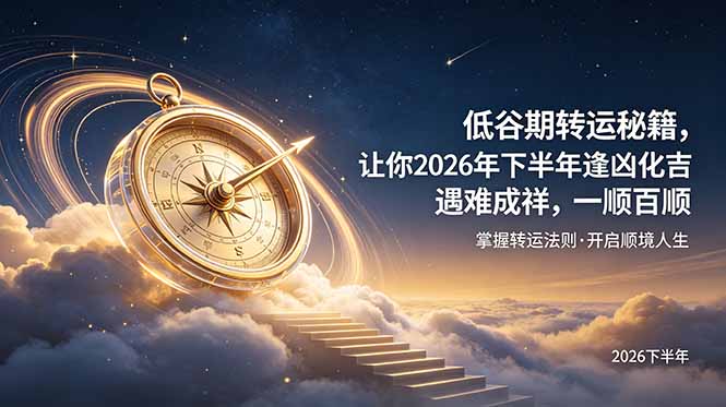 付费文章：低谷期转运秘籍，让你2026年下半年逢凶化吉，遇难成祥，一顺百顺。