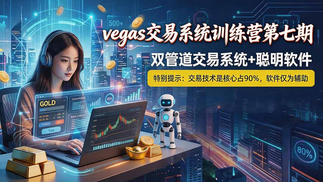 【3天学会手工单交易】Vegas交易技术+聪明软件，日赚50-1000U， 长期稳定，小白轻松上手