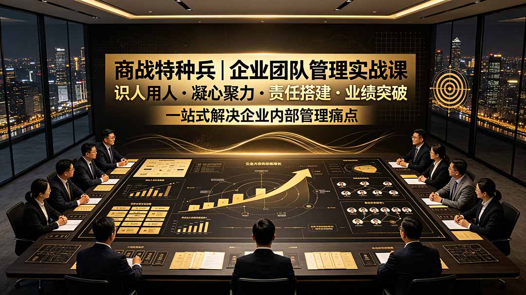 商战特种兵｜企业团队管理实战课，识人用人・凝心聚力・责任搭建・业绩突破