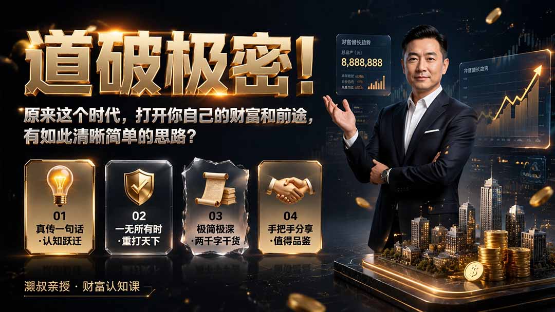 付费文章：道破极密！原来这个时代，打开你自己的财富和前途，有如此清晰简单的思路？