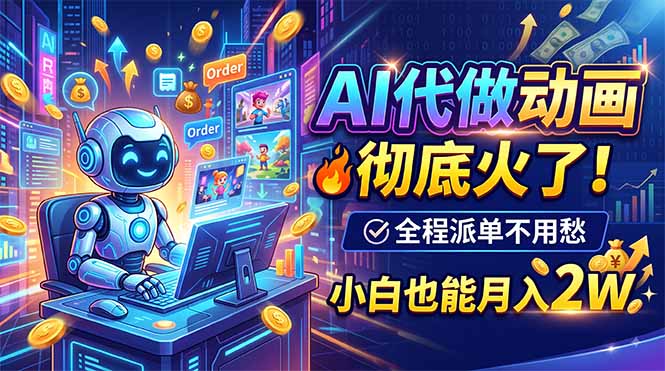 AI代做动画，彻底火了！全程派单不用愁，小白也能月入2W