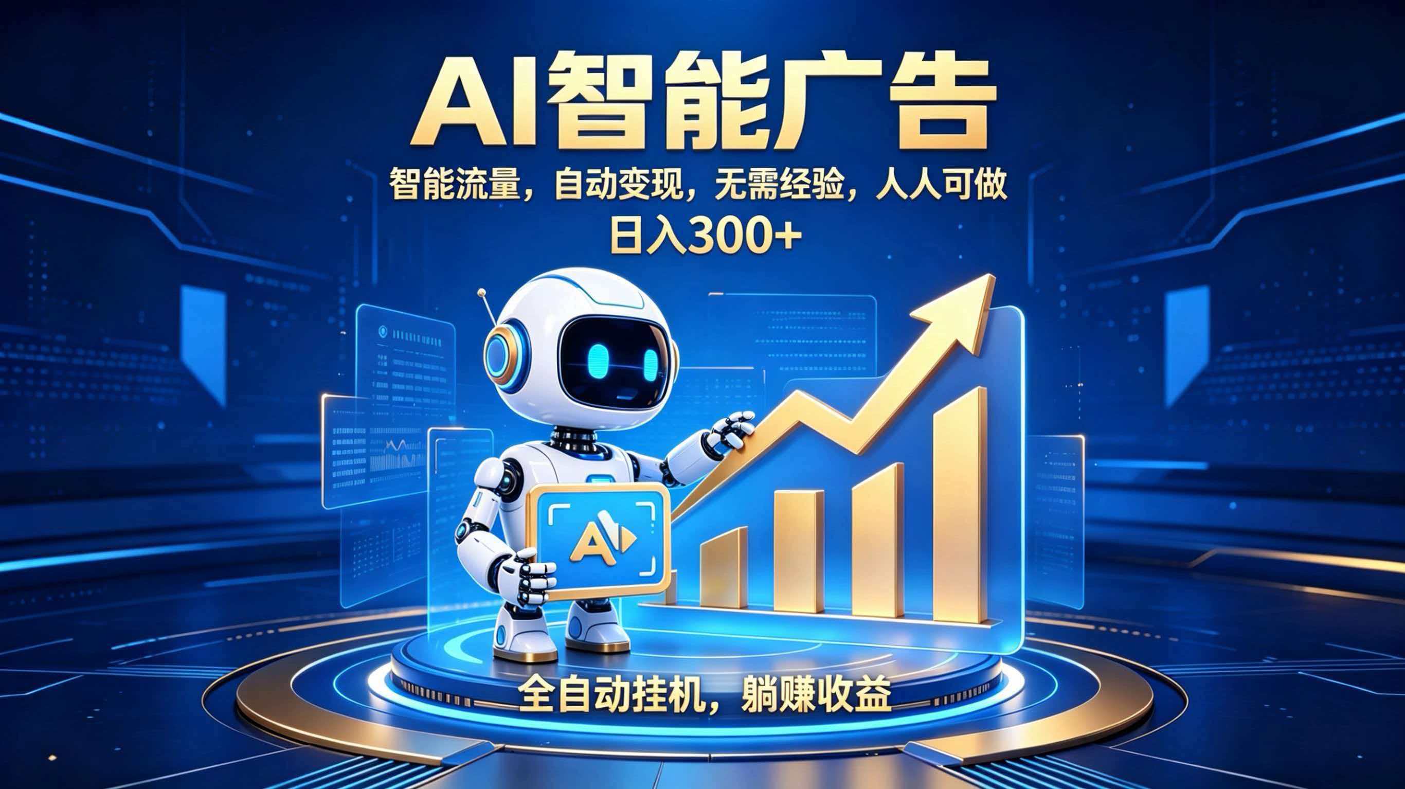 轻资产新赛道，全自动AI广告，打造持续收益