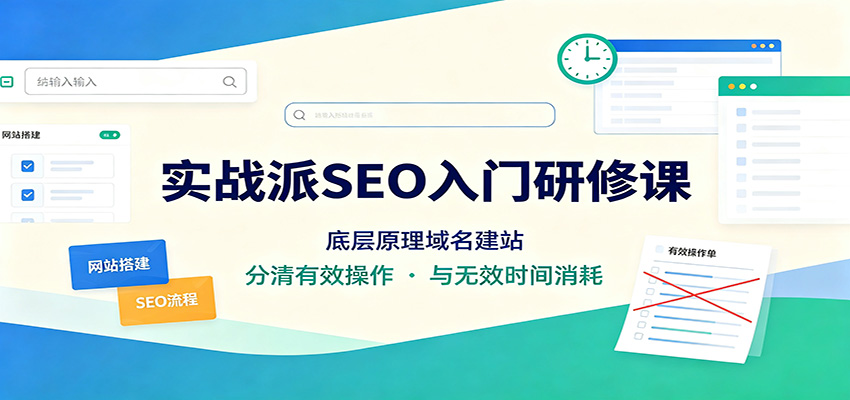 实战派SEO入门研修课：底层原理域名建站，分清有效操作与无效时间消耗
