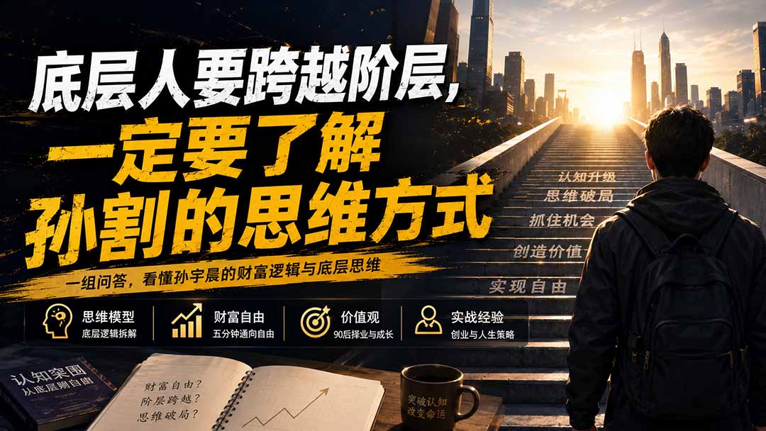 付费文章：底层人要跨越阶层，一定要了解孙割的思维方式