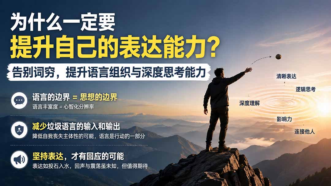 付费文章：为什么一定要提升自己的表达能力？告别词穷，提升语言组织与深度思考能力