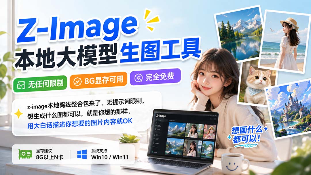 Z-Image本地大模型生图工具，无任何限制·8G显存可用·完全免费