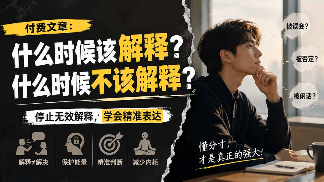 付费文章：什么时候该解释？什么时候不该解释？