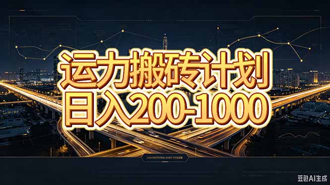 运力搬砖，风口项目。当日收益稳定200-1000。 每天仅需一小时，新人轻松上手。