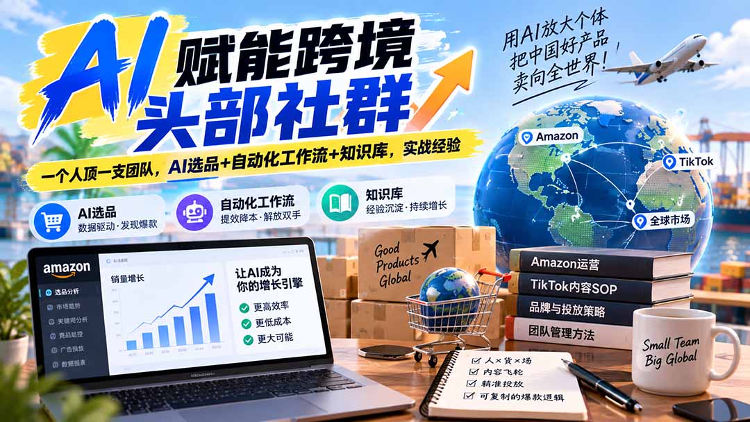AI赋能跨境头部社群-更新9月：一个人顶一支团队，AI选品+自动化工作流+知识库，实战经验
