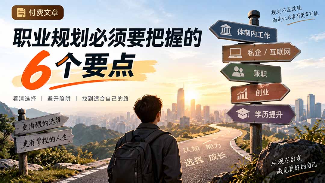 付费文章：职业规划必须要把握的6个要点