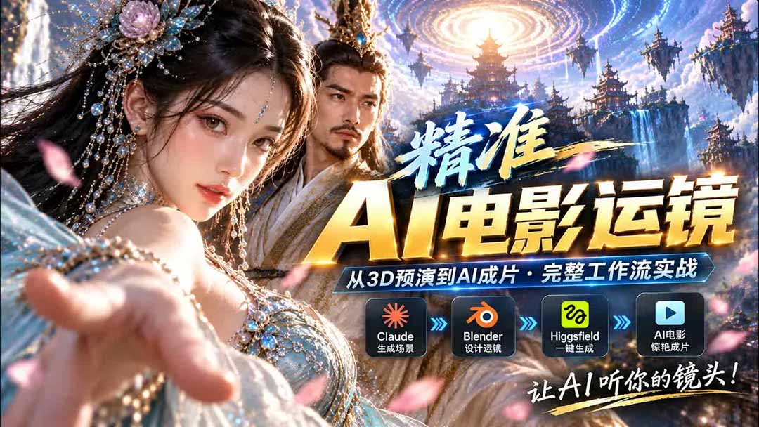 AI视频终于能精准运镜了！Claude + Blender + Higgsfield 免费插件实测