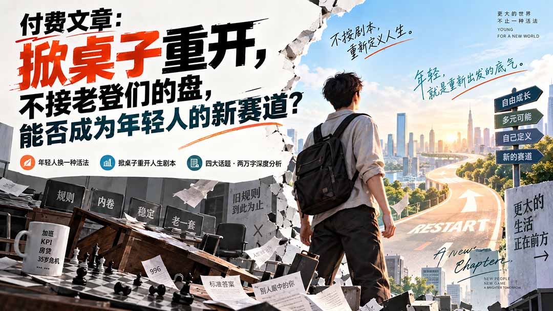 付费文章：掀桌子重开，不接老登们的盘，能否成为年轻人的新赛道？