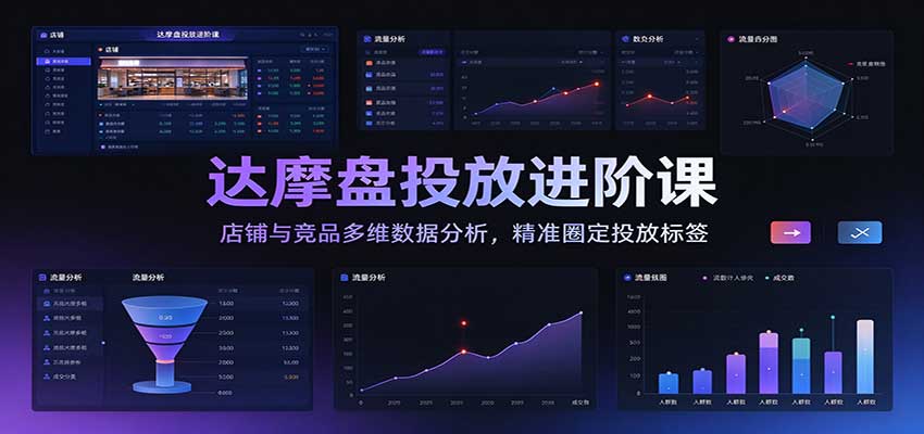 达摩盘投放进阶课：店铺与竞品多维数据分析，精准圈定投放标签