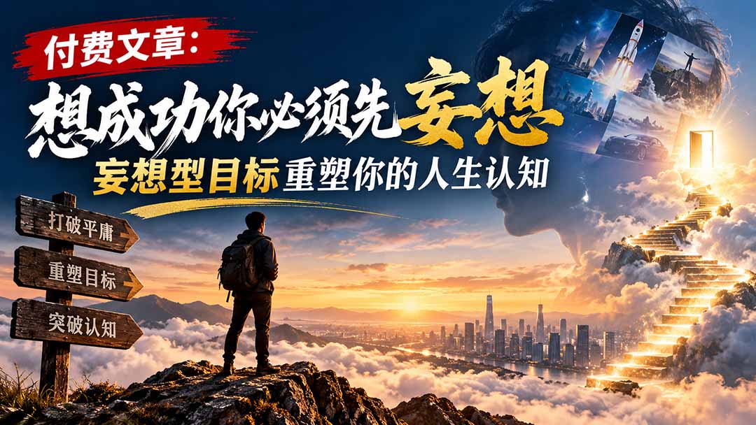 付费文章：想成功你必须先妄想，妄想型目标重塑你的人生认知