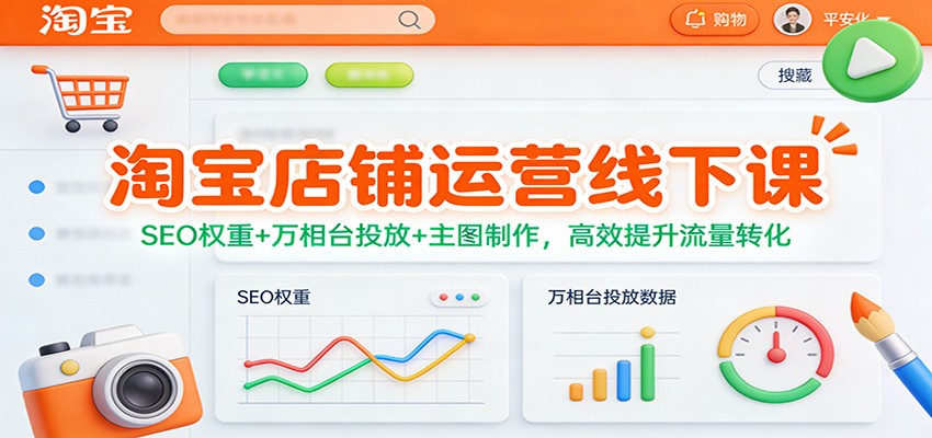 淘宝店铺运营线下课:SEO权重+万相台投放+主图制作,高效提升流量转化 淘宝店铺运营线下课:SEO权重+万相台投放+主图制作,高效提升流量转化