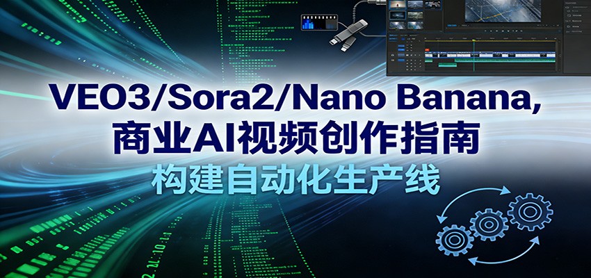 VEO3/Sora2/Nano Banana商业AI视频创作指南,构建自动化生产线 VEO3/Sora2/Nano Banana商业AI视频创作指南,构建自动化生产线