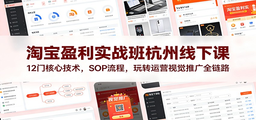 淘宝盈利实战班杭州线下课:12门核心技术,SOP 流程,玩转运营视觉推广全链路 淘宝盈利实战班杭州线下课:12门核心技术,SOP 流程,玩转运营视觉推广全链路