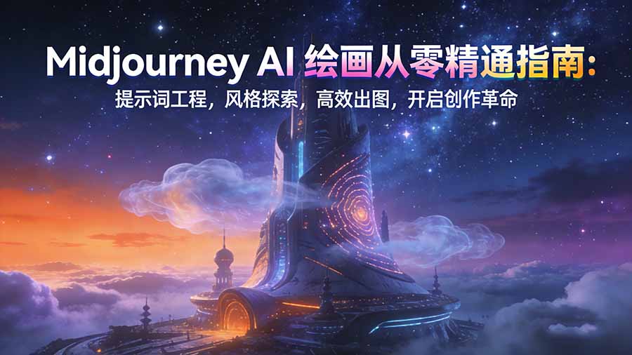 (17118期)Midjourney AI绘画从零精通指南:提示词工程,风格探索,高效出图,开启创作革命 (17118期)Midjourney AI绘画从零精通指南:提示词工程,风格探索,高效出图,开启创作革命