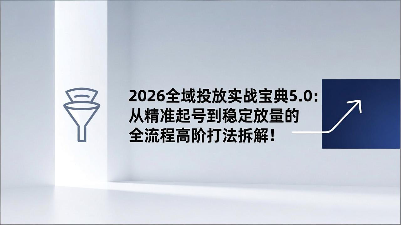 (17156期)2026全域投放实战宝典5.0:从精准起号到稳定放量的全流程高阶打法拆解! (17156期)2026全域投放实战宝典5.0:从精准起号到稳定放量的全流程高阶打法拆解!