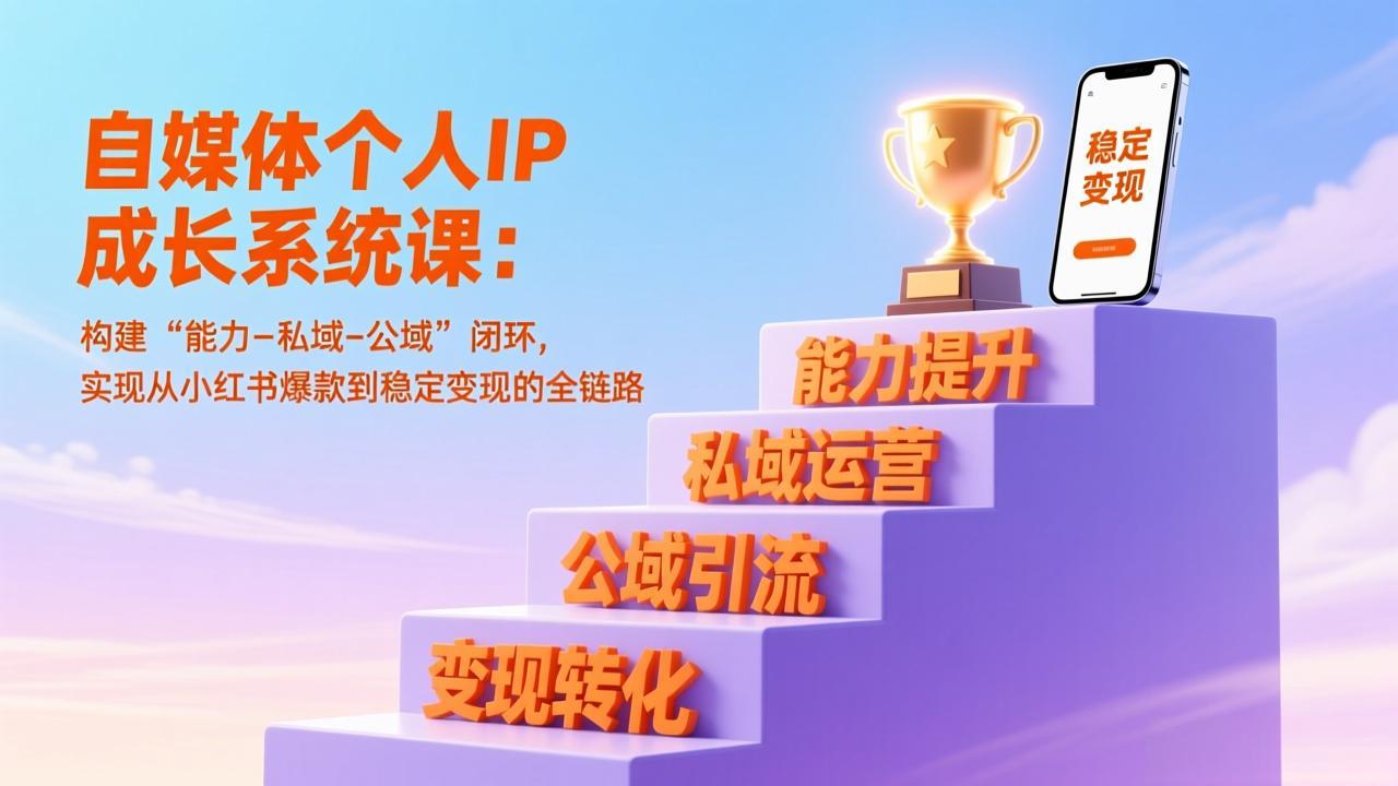 (17192期)自媒体个人IP成长系统课:构建“能力-私域-公域”闭环,实现从小红书爆款到稳定变现的全链路 (17192期)自媒体个人IP成长系统课:构建“能力-私域-公域”闭环,实现从小红书爆款到稳定变现的全链路