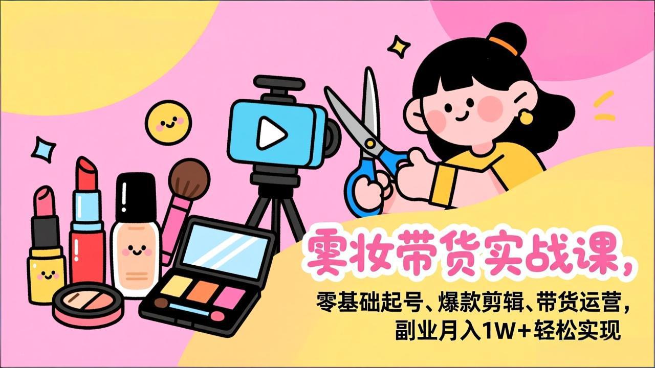 (17189期)美妆带货实战课,零基础起号、爆款剪辑、带货运营,副业月入1W+轻松实现 (17189期)美妆带货实战课,零基础起号、爆款剪辑、带货运营,副业月入1W+轻松实现