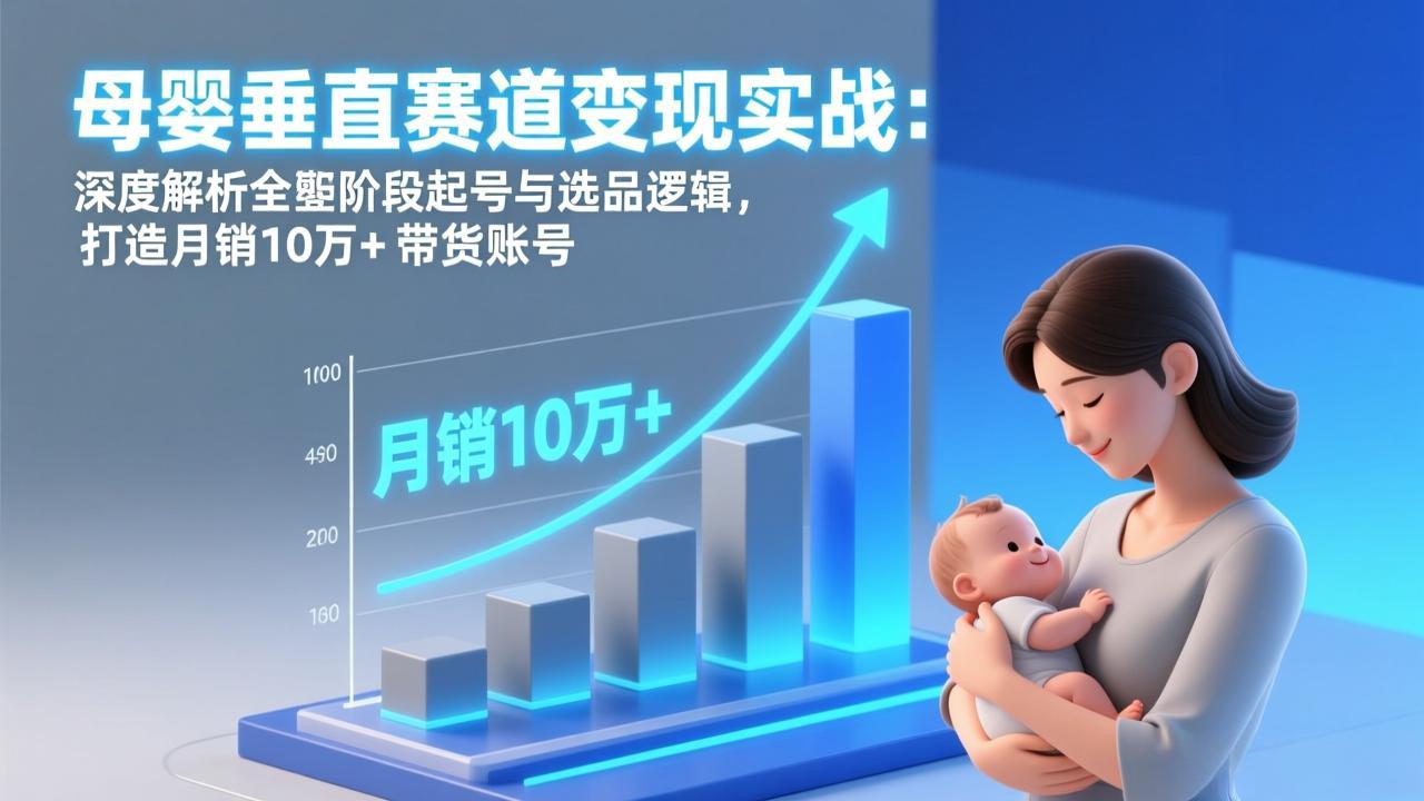 (17233期)母婴垂直赛道变现实战:深度解析三大阶段起号与选品逻辑,打造月销10万+带货账号 (17233期)母婴垂直赛道变现实战:深度解析三大阶段起号与选品逻辑,打造月销10万+带货账号