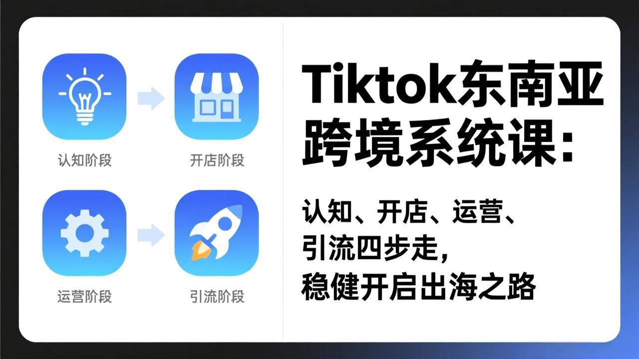 (17243期)TikTok东南亚跨境系统课:认知、开店、运营、引流四步走,稳健开启出海之路 (17243期)TikTok东南亚跨境系统课:认知、开店、运营、引流四步走,稳健开启出海之路