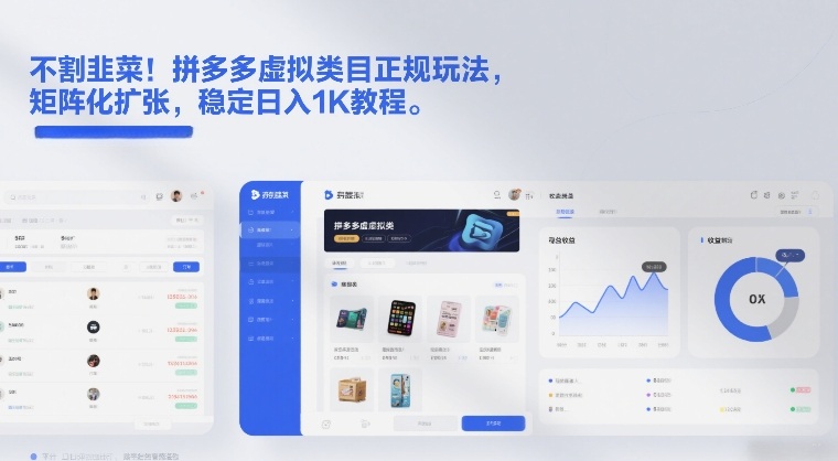 不割韭菜!拼多多虚拟类目正规玩法,矩阵化扩张,稳定日入1K教程 不割韭菜!拼多多虚拟类目正规玩法,矩阵化扩张,稳定日入1K教程