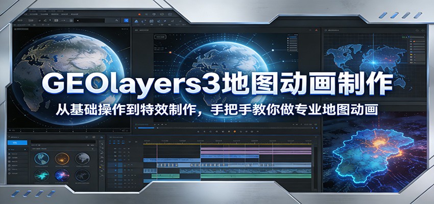 GEOlayers3地图动画制作：从基础操作到特效制作，手把手教你做专业地图动画